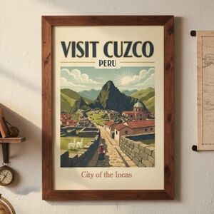 Cuzco Peru Vintage Travel Poster | 11x17 Art Print | Pacifica Island Prints